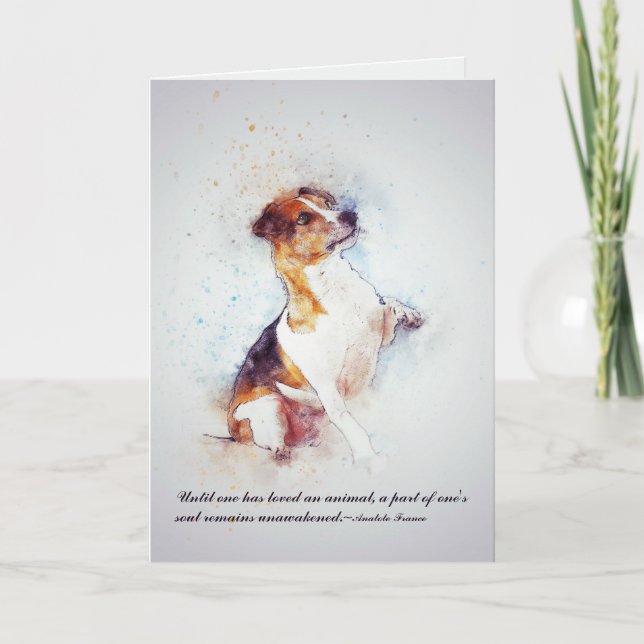 Carte Loss of Pet Dog (Jack Russell) Custom Sympathy (Devant)