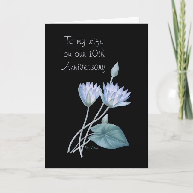 Carte Lotus bleu par Pierre Joseph Redoute (Devant)