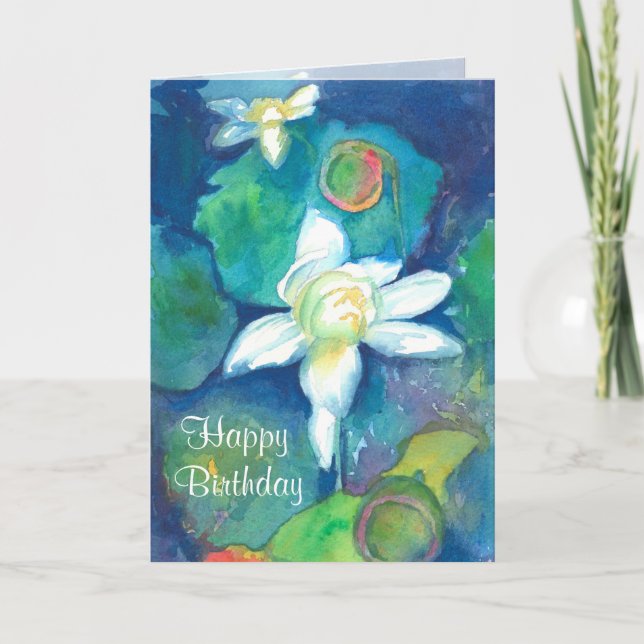 Carte Lotus Flower Happy Birthday (Devant)