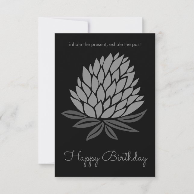 Carte Lotus Flower Inspirationnel Mindful Anniversaire h (Devant)