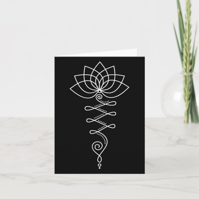 Carte Lotus Flower Unalome Yoga Méditation Aware Zen (Devant)