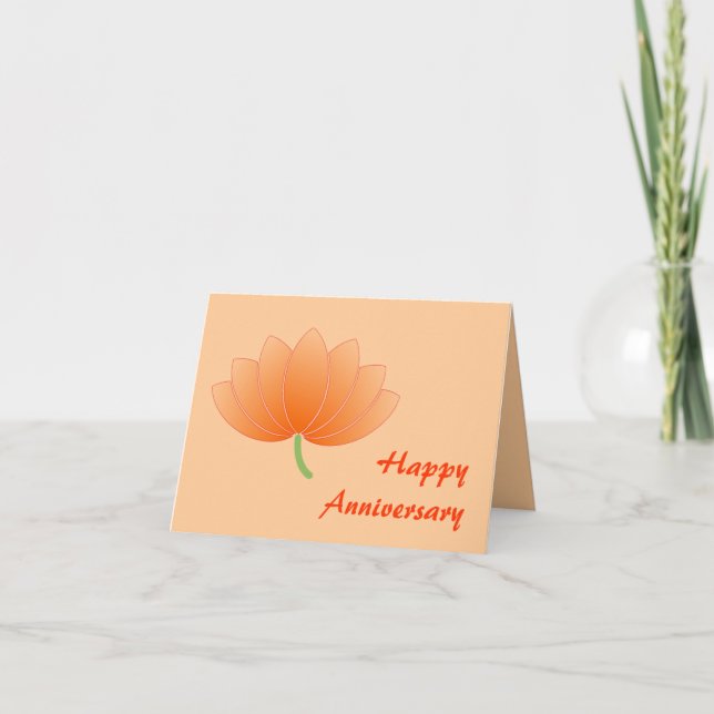 Carte Lotus Japonaise Anniversaire - Personnaliser (Devant)