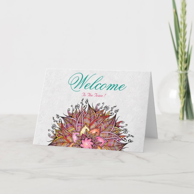 Carte Lotus Minimal Blanc Bienvenue Vœux (Devant)