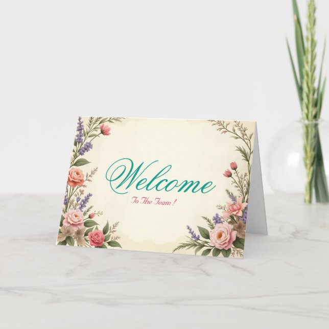 Carte Lotus Minimal Blanc Vœu de Bienvenue (Devant)