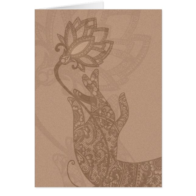 Carte Lotus Mudra Mehndi (vide pour toute occasion (Devant)