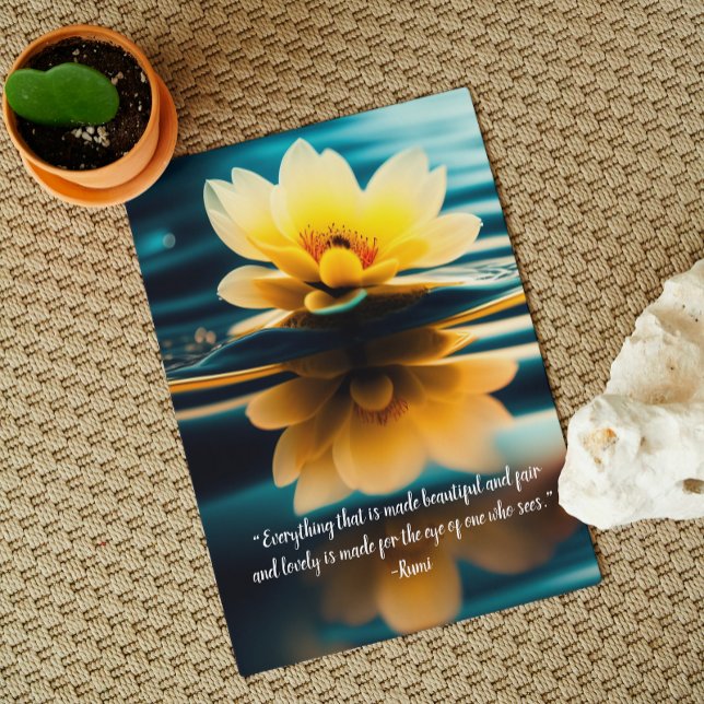 Carte Lotus Tout Beau Citation Rumi Salutation (Créateur téléchargé)