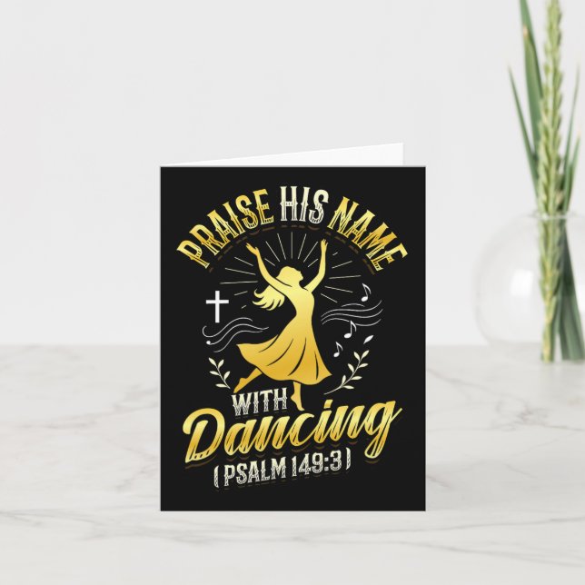 Carte Louange Son Nom Avec Dancing Psalm 1493 Religieux (Devant)