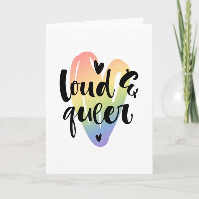 Carte Loud & Queer | Watercolor Heart (Devant)