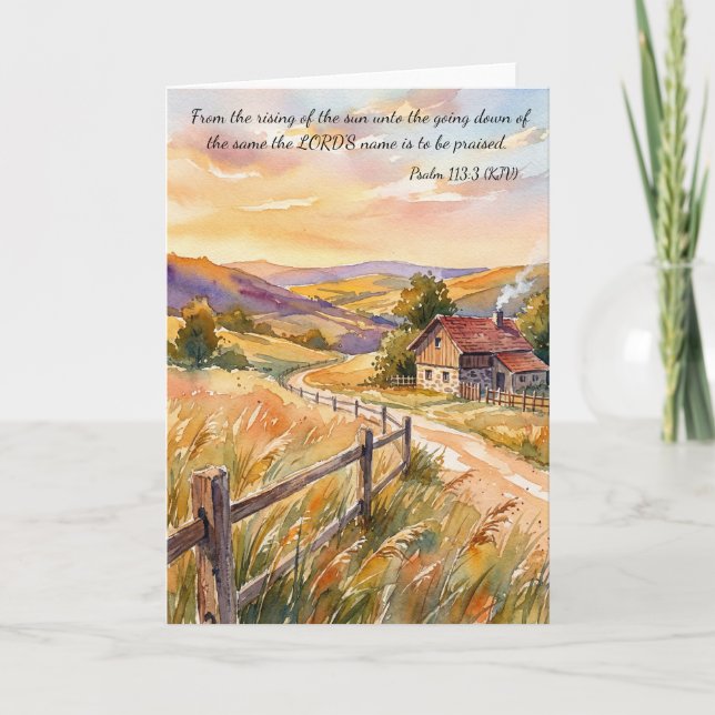 Carte Louez Dieu toujours !  Psaume 113:3 (Devant)