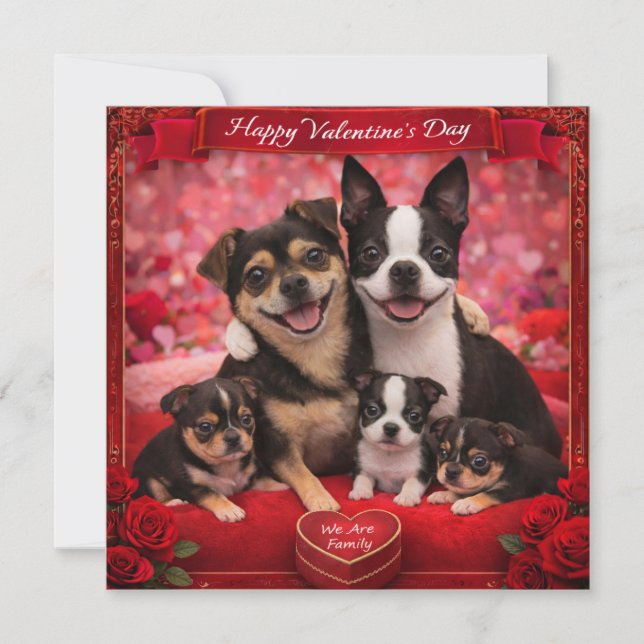 Carte Louie et Luna et une famille de 5 (Devant)