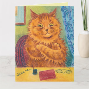 CARTE LOUIS WAIGER GINGER ORANGE CHAT PENSER À VOUS CART