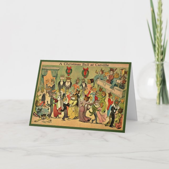 Carte Louis Wain - Chirstmas du bal de Catville (Devant)