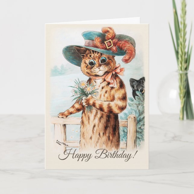 Carte Louis Wain Flowers pour la duchesse Anniversaire C (Devant)