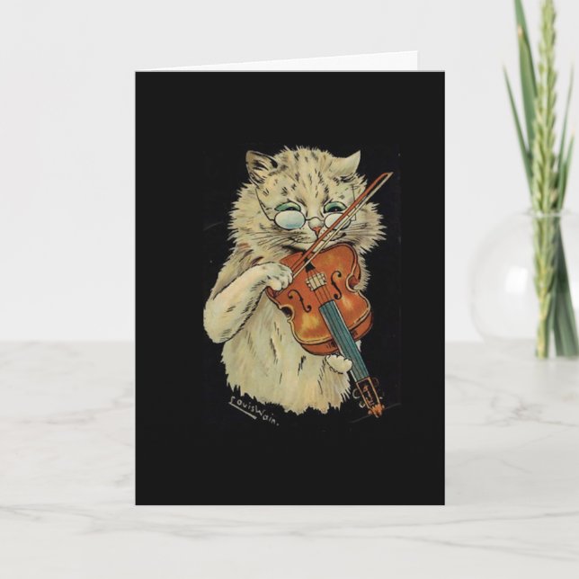 Carte Louis Wain, Le Musicien, Cat Art, (Devant)