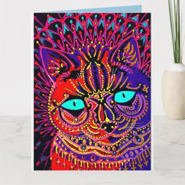 CARTE LOUIS WAIN PSYCHEDELIC BANNITHDAE GREETING CARD (Devant)