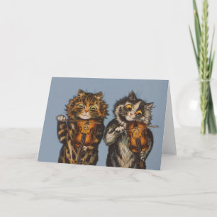 Carte Louis Wain - Violonistes de chats - Art anthropomo
