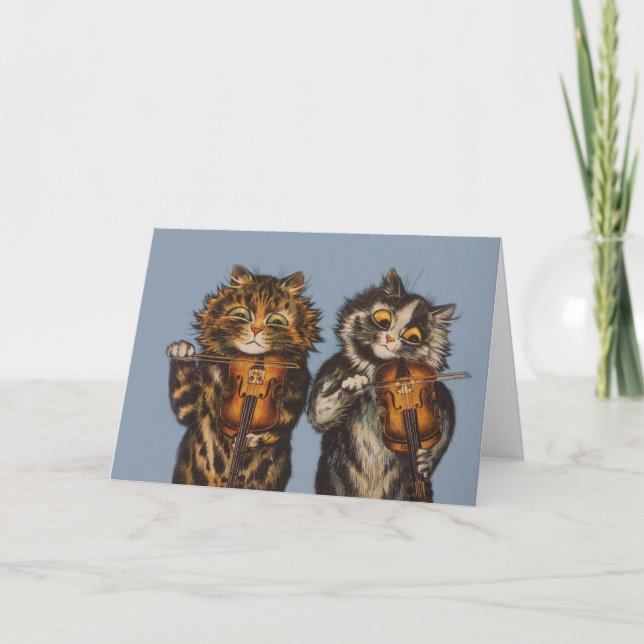 Carte Louis Wain - Violonistes de chats - Art anthropomo (Devant)