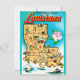 Carte Louisiane vintage Faire-part de déplacement