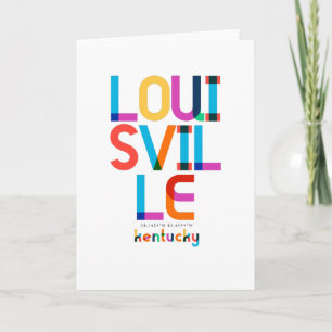 Carte Louisville Kentucky Mid Century, Pop Art,