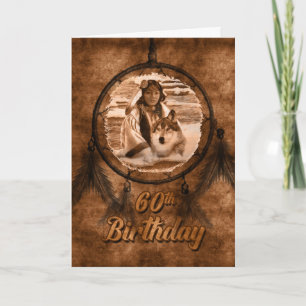 Carte Loup amérindien 60e anniversaire