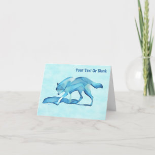 Carte Loup Bleu Sur Neige