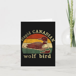 Carte Loup canadien drôle d'étudiant Oiseau Plongeon Plo
