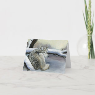 Carte Loup dans la Snow Art Note