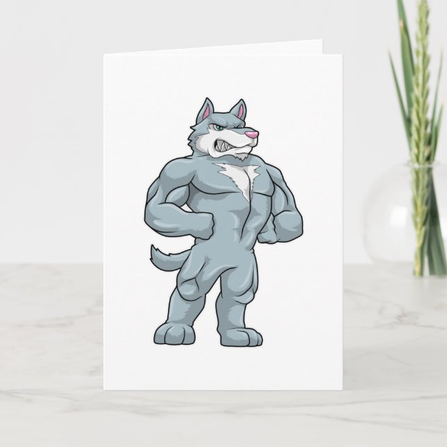 Carte Loup en culturiste extrême (Devant)