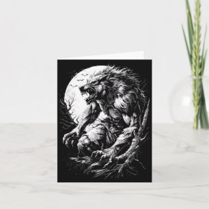 Carte Loup-garou hurleur à la pleine lune