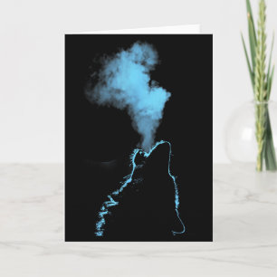 Carte Loup hurlant à la lune Nuit étoilée Loups Anima