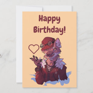 Carte Loup joyeux anniversaire