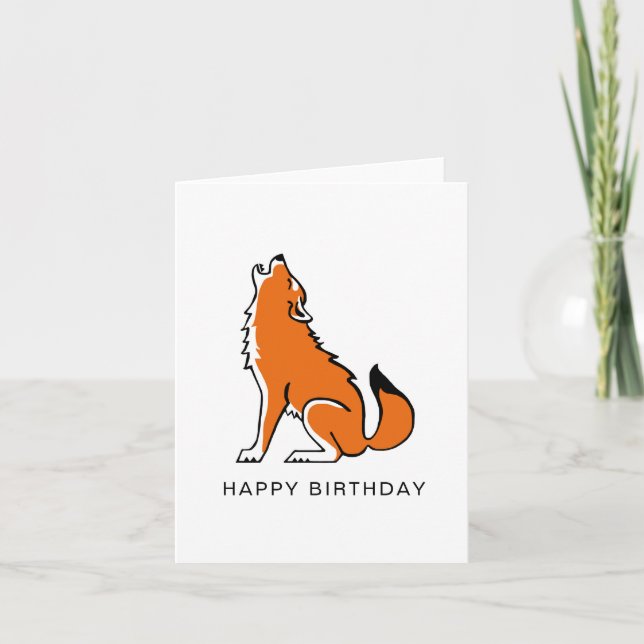 Carte  Loup rouge HURLANT - Faune - Espèce animale en vo (Devant)