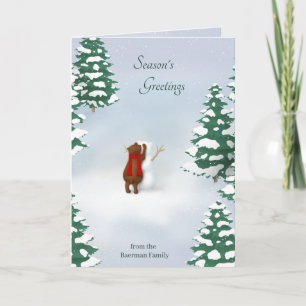 Carte L'Ours Des Neiges Salutation Personnalisée