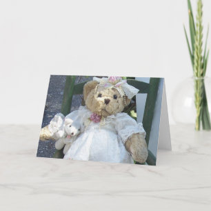 Carte L'ours en peluche avec poupée de chien en chaise C