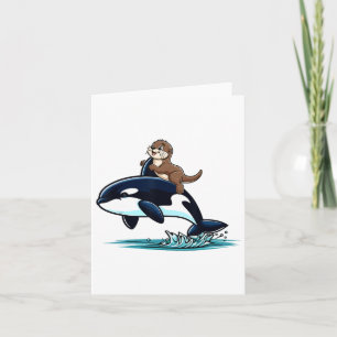 Carte Loutre de mer chevauchant un costume d'orque, enfa