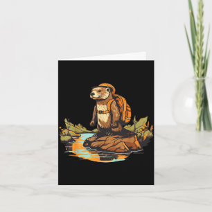 Carte Loutre de rivière randonnée sac à dos animal extér