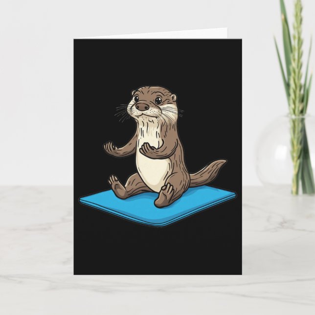 Carte Loutre utilisant un tapis de yoga  (Devant)
