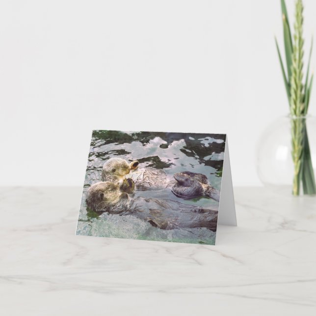 Carte Loutres de mer tenant les mains (Devant)