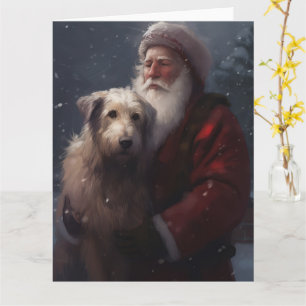 Carte Louveteau avec le Père Noël Noël Festif