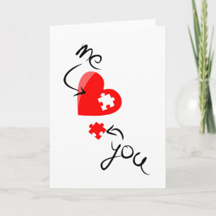 Carte love-349631 RED PUZZLE HEART ME YOU MISSING YOU S