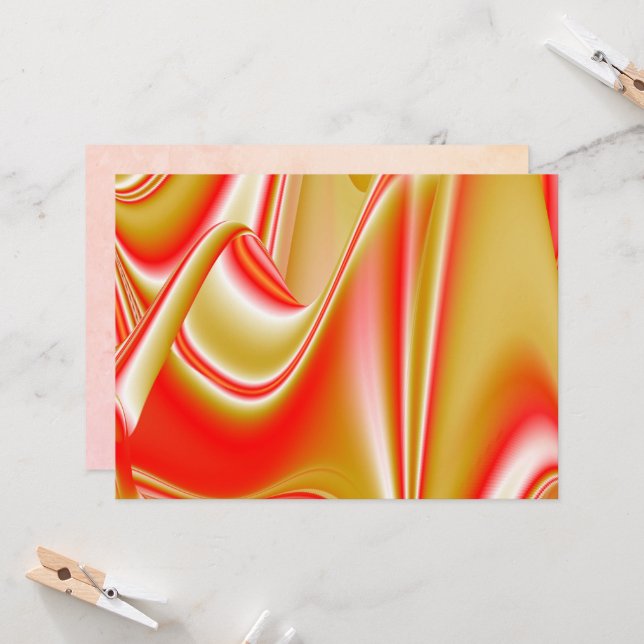 Carte Love and Gold Abstrait 3D Rainbowart (Devant/Arrière en situation)