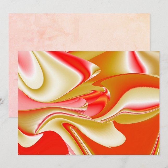 Carte Love and Gold Abstrait 3D Rainbowart (Devant / Derrière)