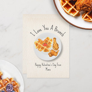 Carte Love Brunch Pun Waffle Salle de classe Valentine