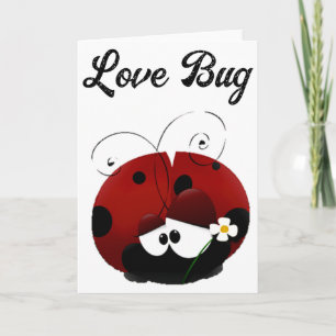Carte Love Bug Ladybug Mignon Dessin Animé Saint Valenti