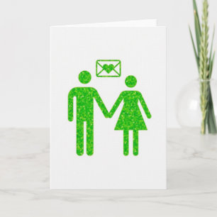 Carte Love Connection Green Sparkle
