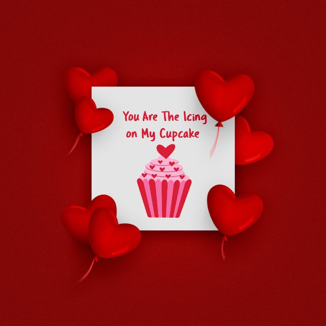 Carte Love Cupcake Valentines Jour Salutation (Créateur téléchargé)