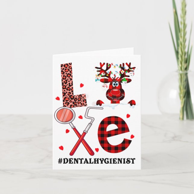 Carte Love Dental Christmas Reindeer Dental Squad Xmas D (Devant)
