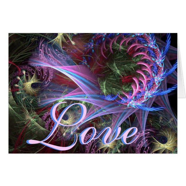 Carte LoVe Fractale Pinky (Devant horizontal)