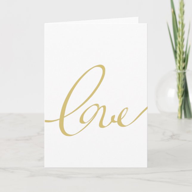 Carte Love Golden Script (Devant)