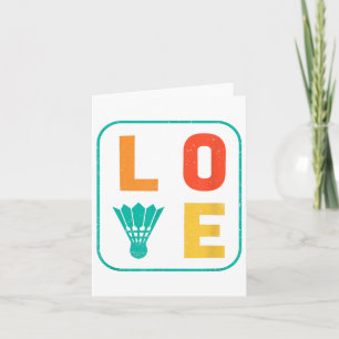 Carte Love Graphic Badminton Joueur navette Joueur Sport